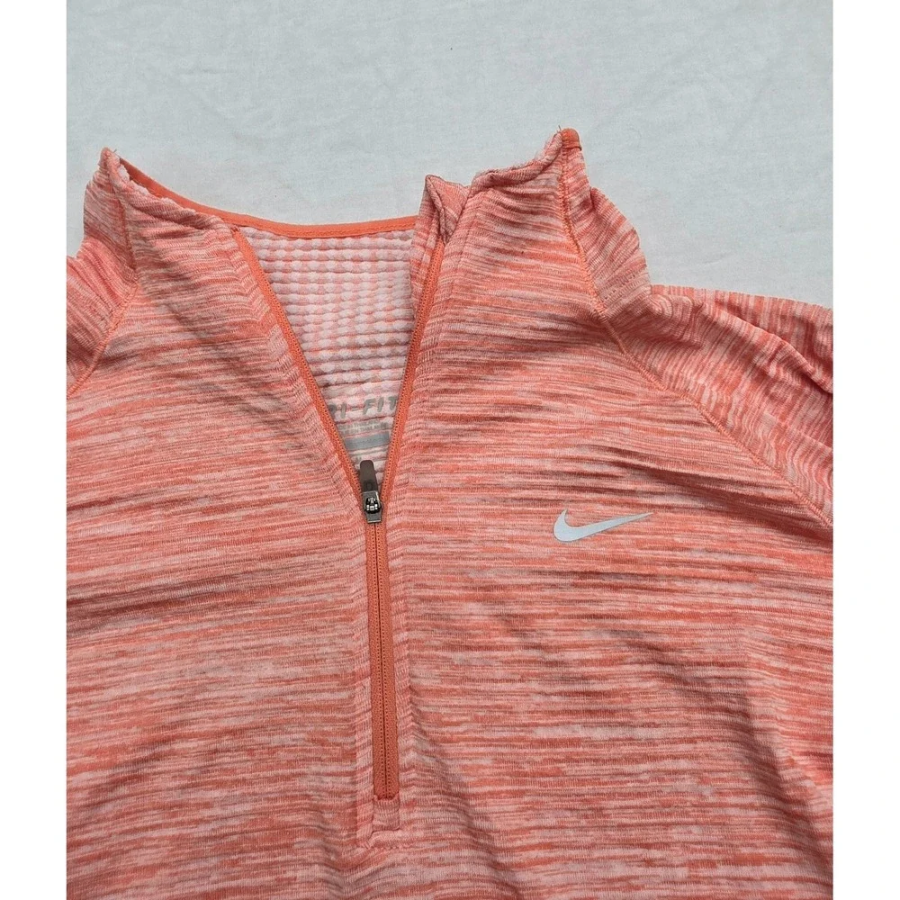 Nike‎ Dri-Fit Element Sphere Orange 1/2 Zip Longsleeve Shirt Size Medium